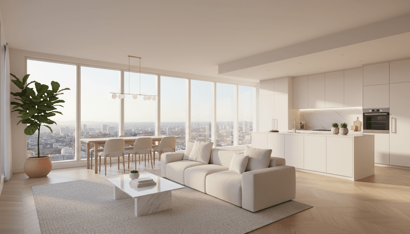 Bright, modern home interior with natural sunlight and contemporary design